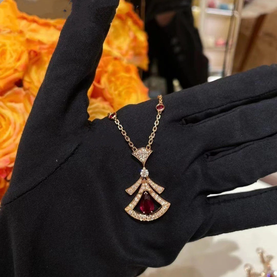 [BV]DREAM NECKLACE CARNELIAN DIAMOND PINK GOLD