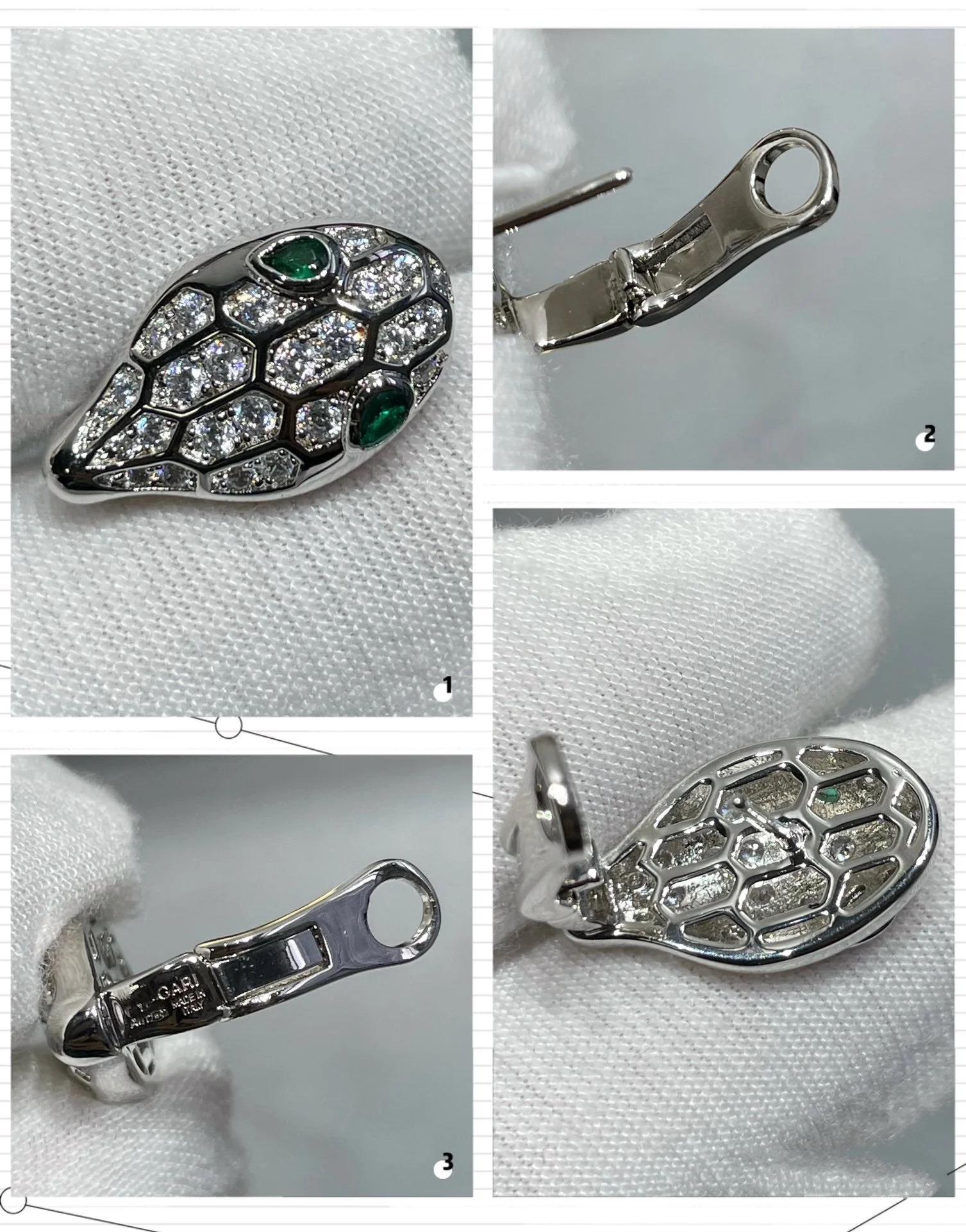 [BV]SERPENT DIAMOND STUD EARRINGS