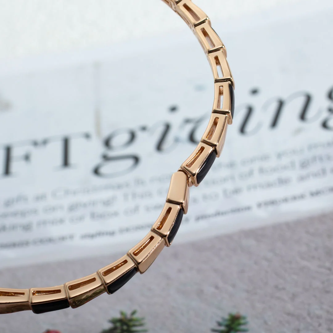 [BV]SERPENTI BRACELET PINK GOLD ONYX