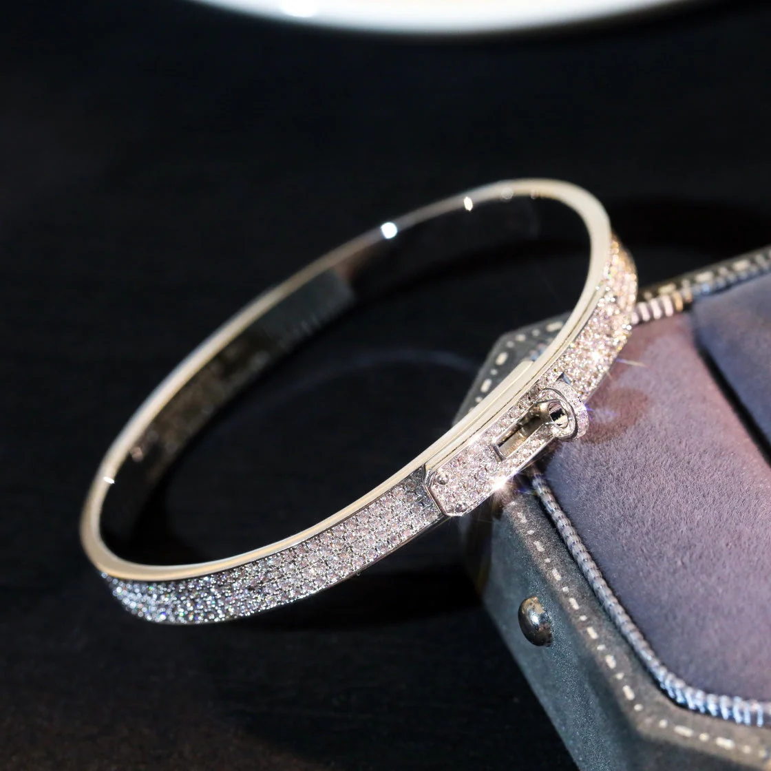 [Hmes]KELLY BRACELET DIAMOND PAVED