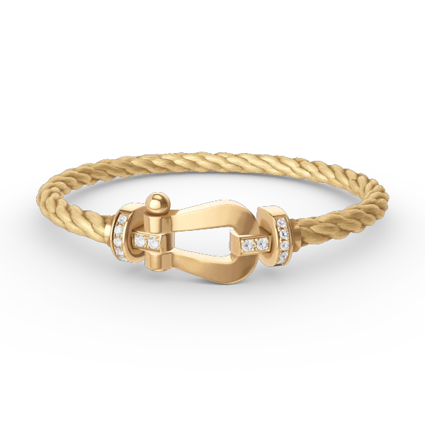 [FE]FORCE LARGE HORSESHOE HALF DIAMOND BRACELET GOLD