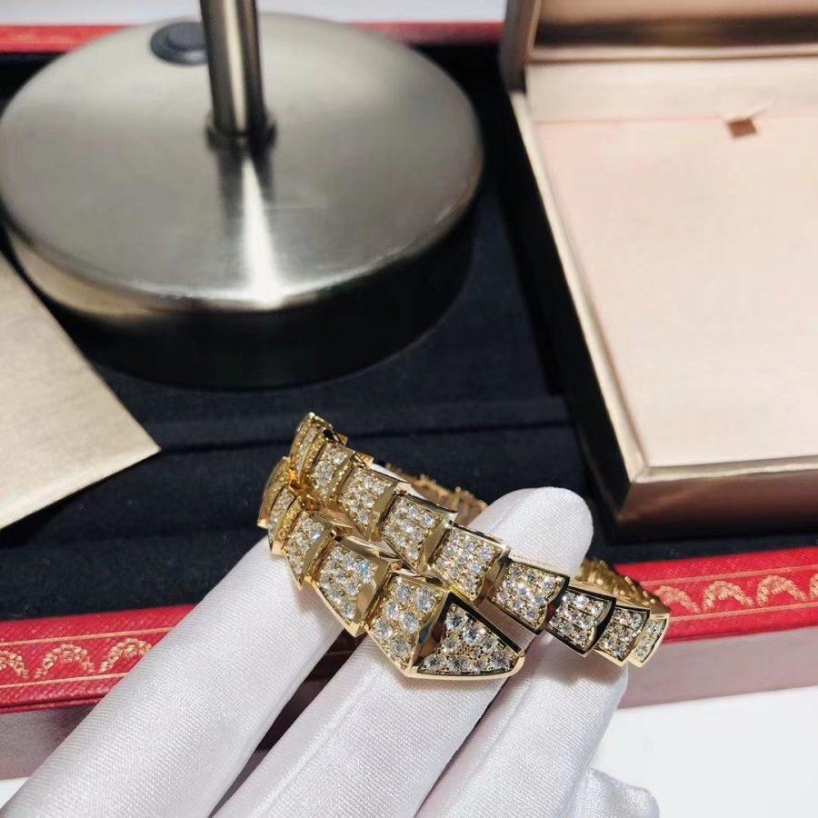 [BV]SERPENTI BRACELET 8MM GOLD DIAMOND
