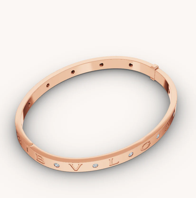[BV]ZERO 1 PINK GOLD 12 DIAMONDS BRACELET
