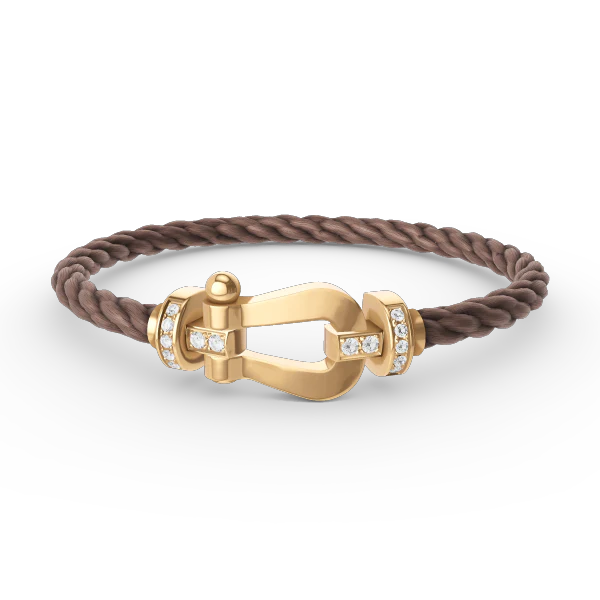 [FE]FORCE LARGE HORSESHOE HALF DIAMOND BRACELET GOLD