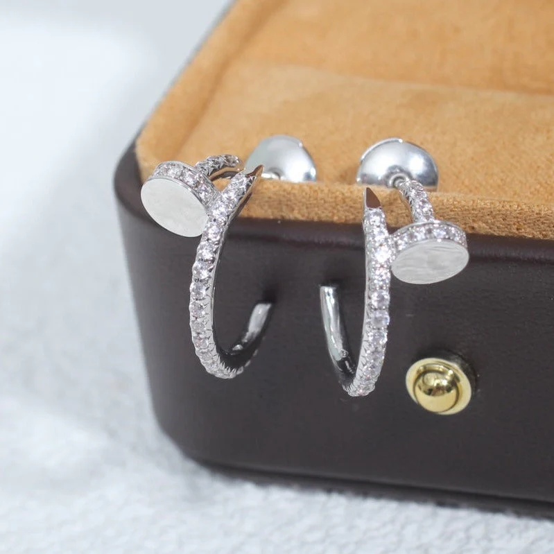 [CT]JUSTE EARRINGS 12.75MM SILVER DIAMOND