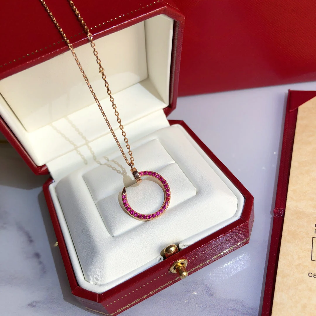[CT]JUSTE NECKLACE GOLD RED DIAMONDS