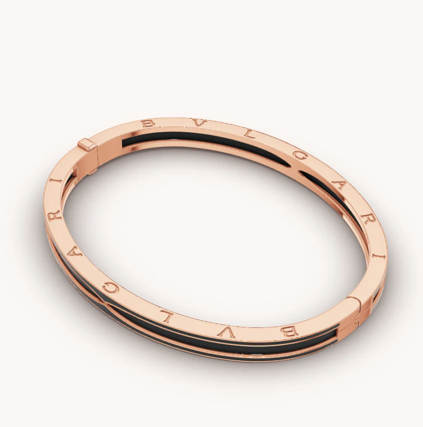 [BV]ZERO 1 PINK GOLD WITH MATTE BLACK CERAMIC BRACELET