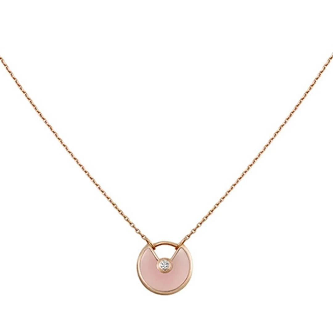 [CT]AMULETTE ROSE GOLD PINK MOP NECKLACE
