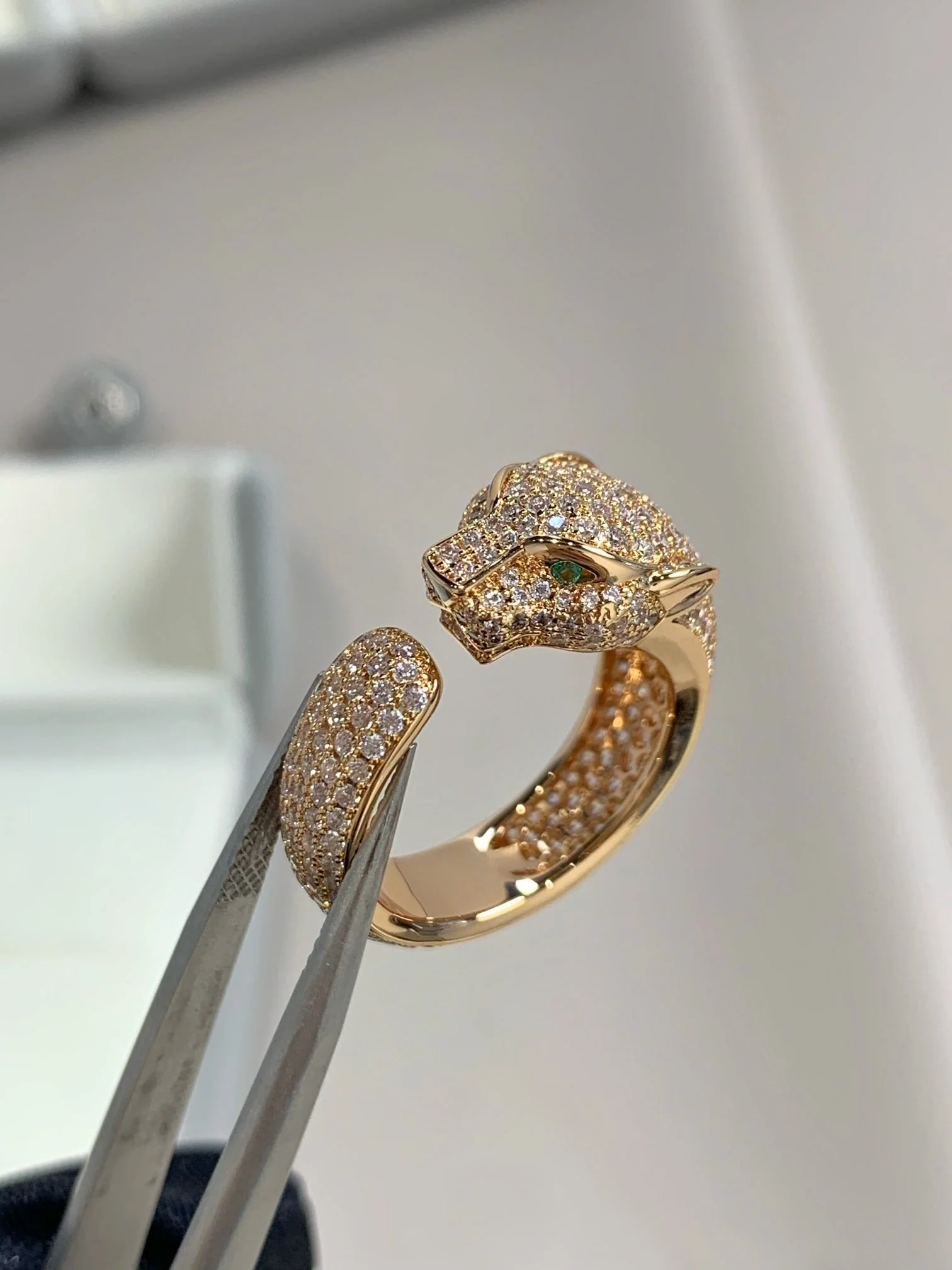[CT]PANTHERE PINK GOLD DIAMOND RING
