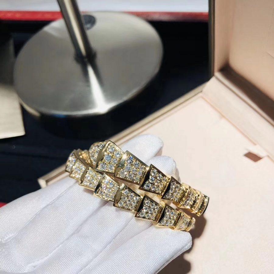 [BV]SERPENTI BRACELET 8MM GOLD DIAMOND