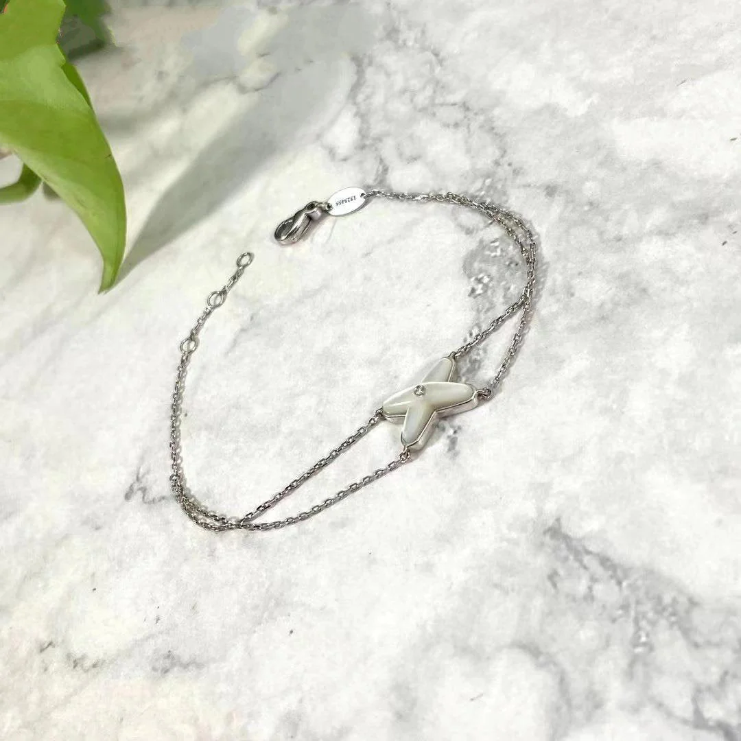 [CH]JEUX BRACELET WHITE MOP SILVER 1 DIAMOND