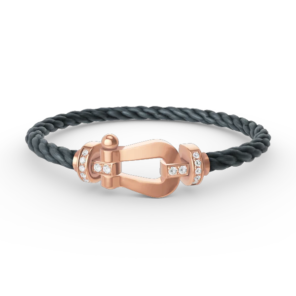 [FE]FORCE LARGE HORSESHOE HALF DIAMOND BRACELET ROSE GOLD