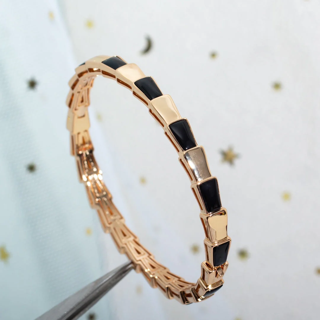 [BV]SERPENTI BRACELET PINK GOLD ONYX