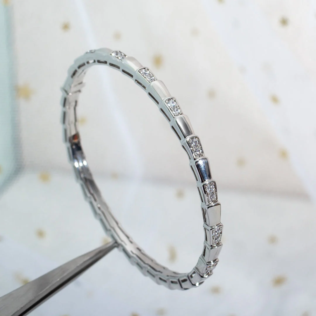 [BV]SERPENTI BRACELET SILVER DIAMOND