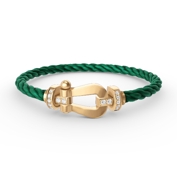 [FE]FORCE LARGE HORSESHOE HALF DIAMOND BRACELET GOLD