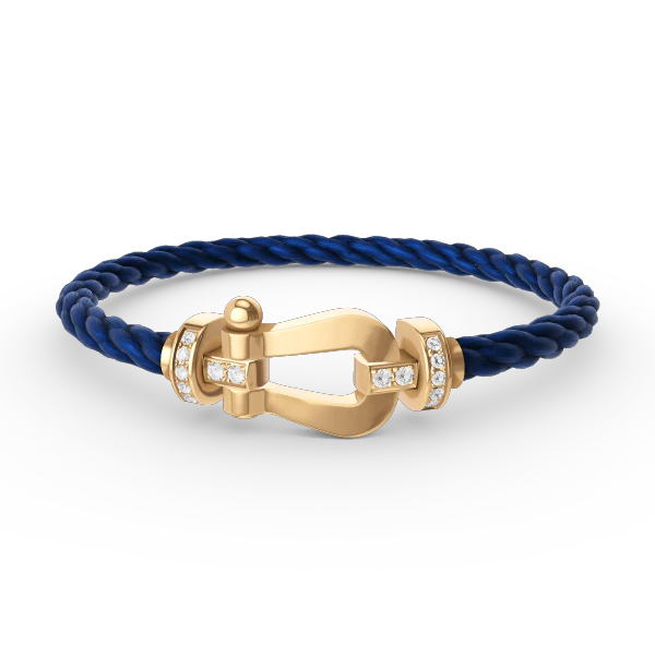 [FE]FORCE LARGE HORSESHOE HALF DIAMOND BRACELET GOLD