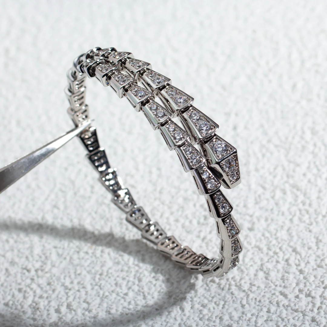 [BV]SERPENTI BRACELET 6MM SILVER DIAMOND