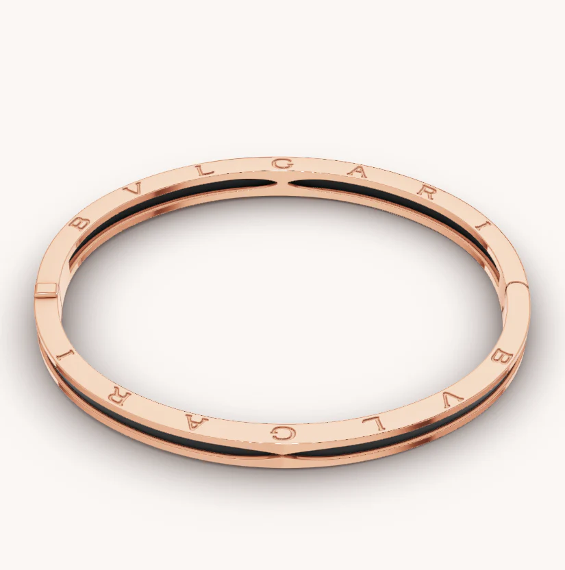 [BV]ZERO 1 PINK GOLD WITH BLACK CERAMIC BRACELET