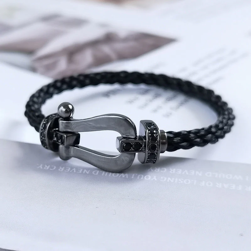 [FE]FORCE LARGE SERIES HORSESHOE BLACK SAMURAI BRACELET