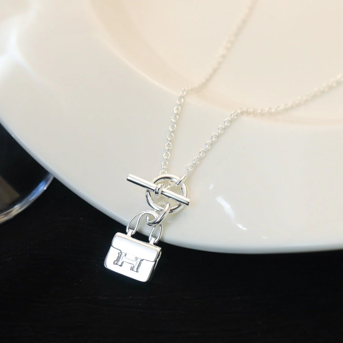 [Hmes]POP H PEDANT SILVER NECKLACE