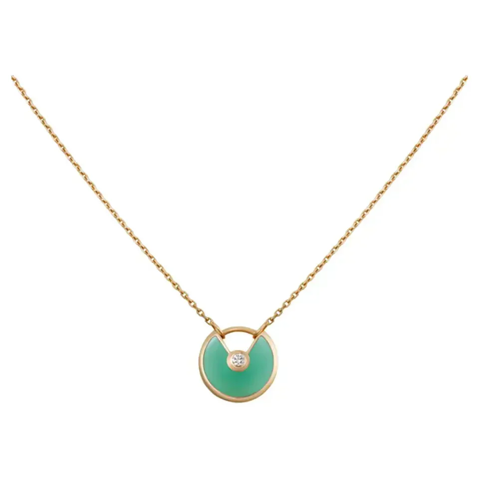 [CT]AMULETTE GOLD MALACHITE NECKLACE
