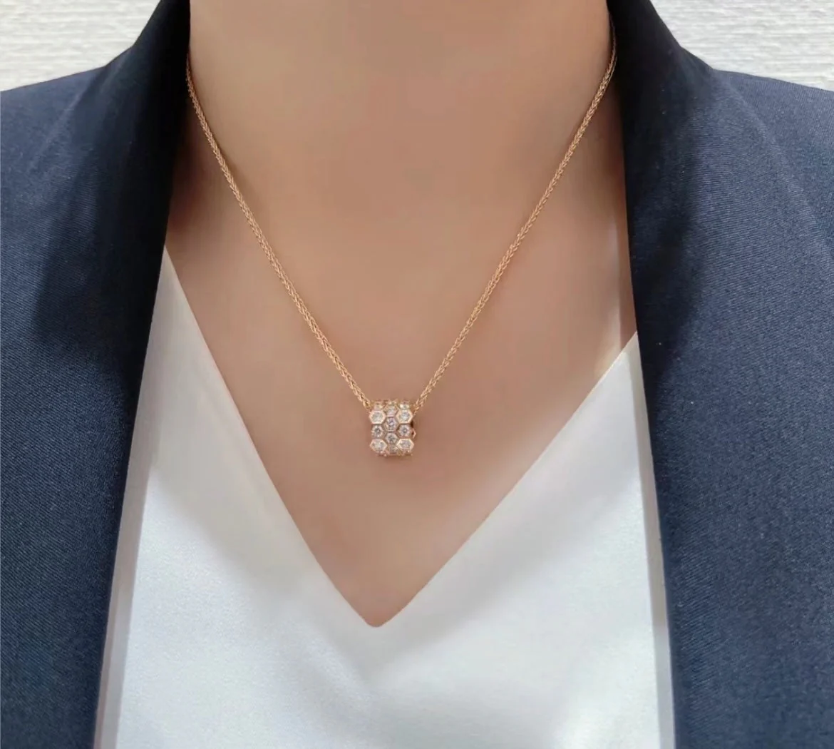 [CH]BEE LOVE DIAMOND PAVED 3 ROW NECKLACE