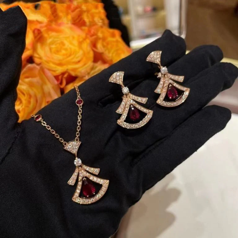 [BV]DREAM NECKLACE CARNELIAN DIAMOND PINK GOLD