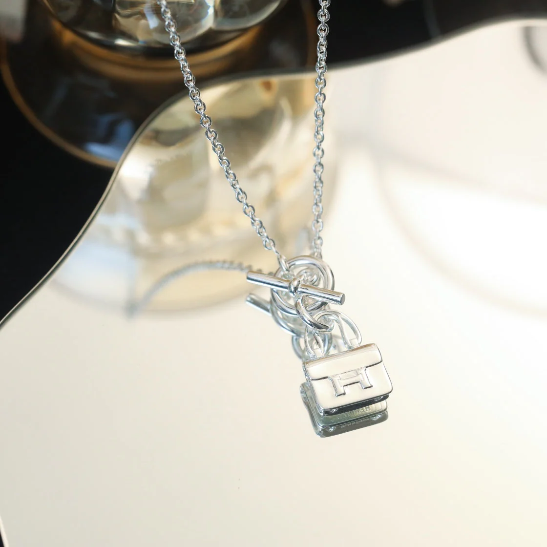[Hmes]POP H PEDANT SILVER NECKLACE