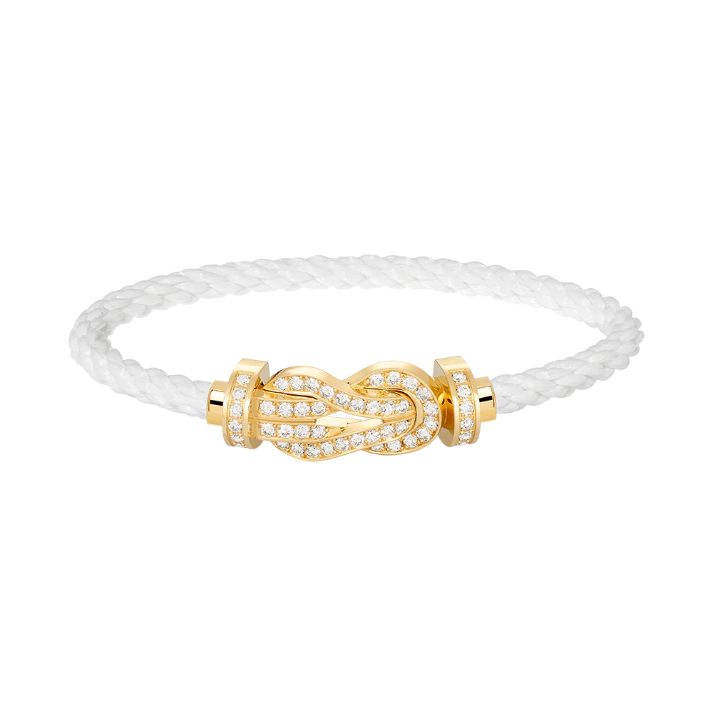 [FE]CHANCE LARGE 8 FIGURE BUCKLE FULLDIAMOND BRACELET GOLD