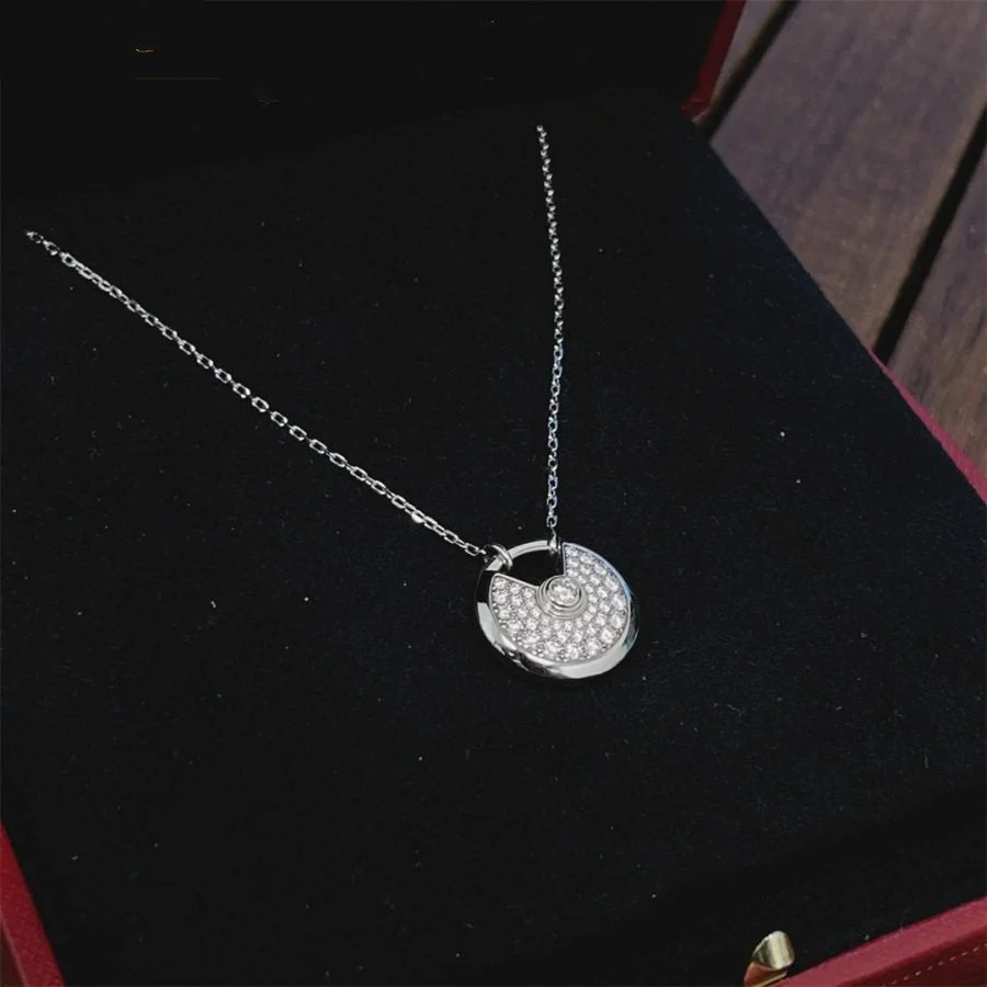 [CT]AMULETTE SILVER FULL DIAMOND NECKLACE