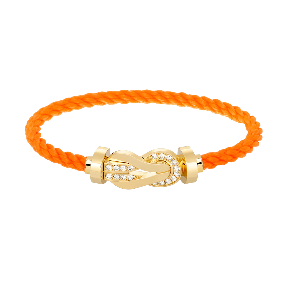 [FE]CHANCE LARGE 8 FIGURE BUCKLE HALF DIAMOND BRACELET GOLD