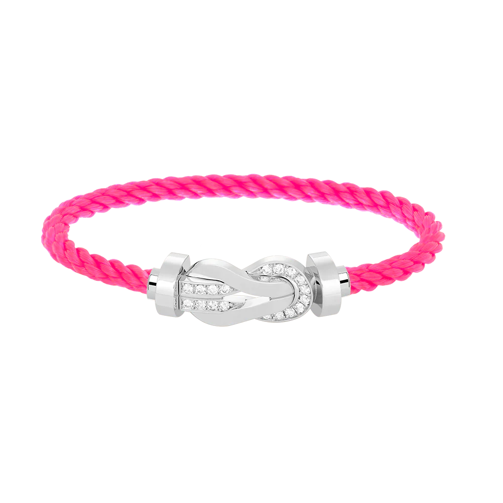 [FE]CHANCE LARGE 8 FIGURE BUCKLE HALF DIAMOND BRACELET SILVER