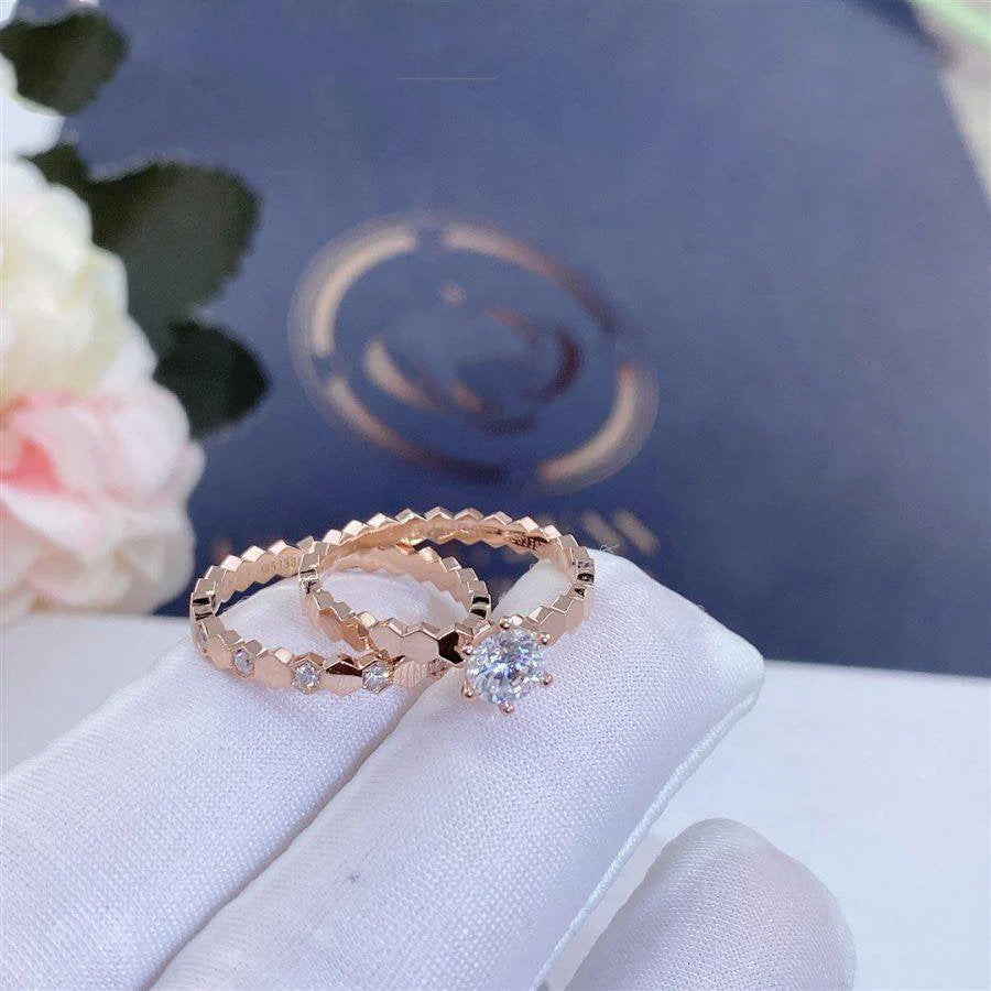 [CH]BEE LOVE RING PINK GOLD 1 DIAMOND