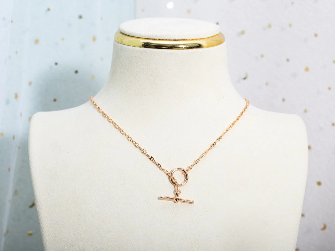 [Hmes]ECHAPPEE NECKLACE PINK GOLD