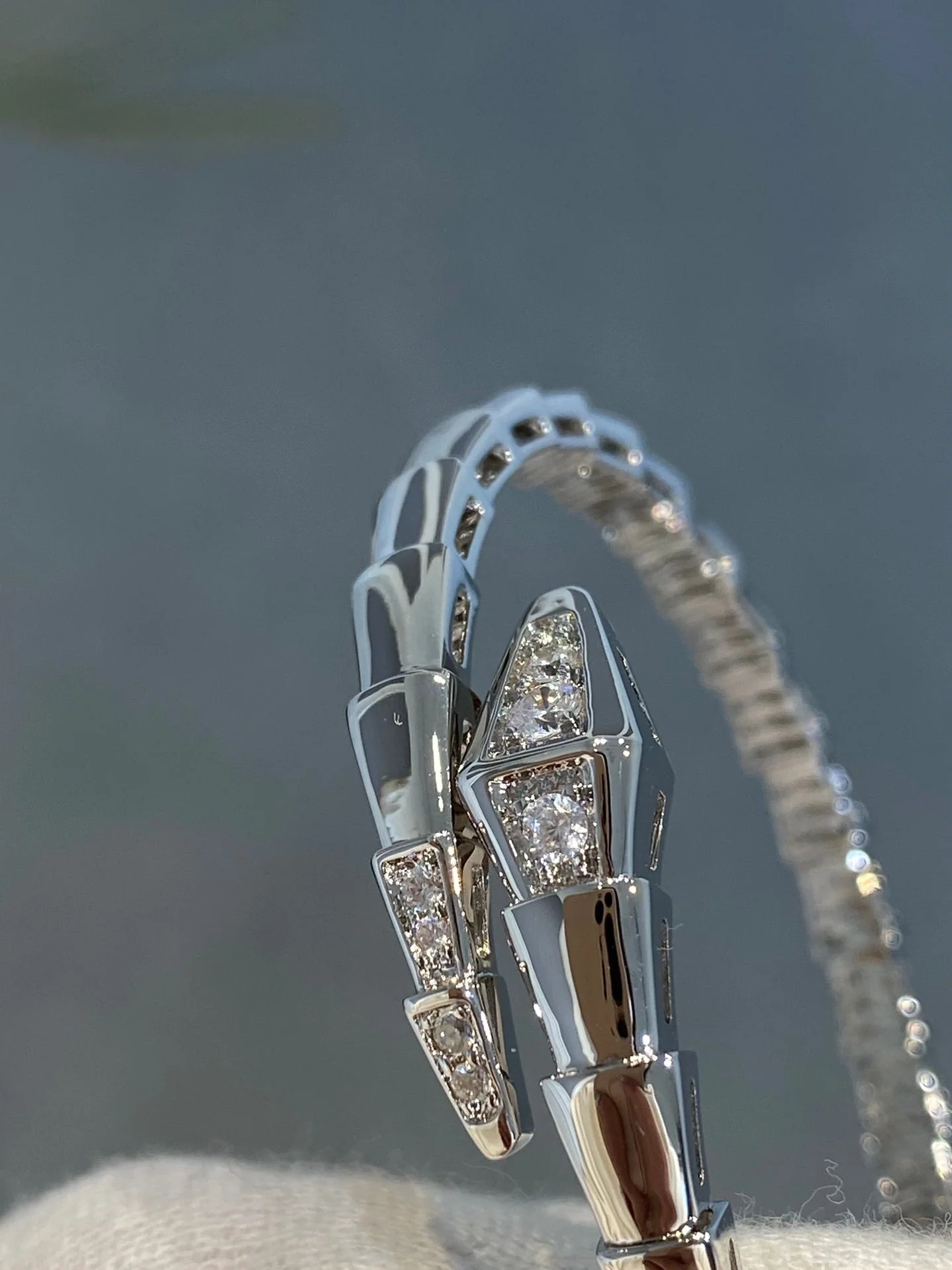 [BV]SERPENTI BRACELET DIAMONDS SILVER