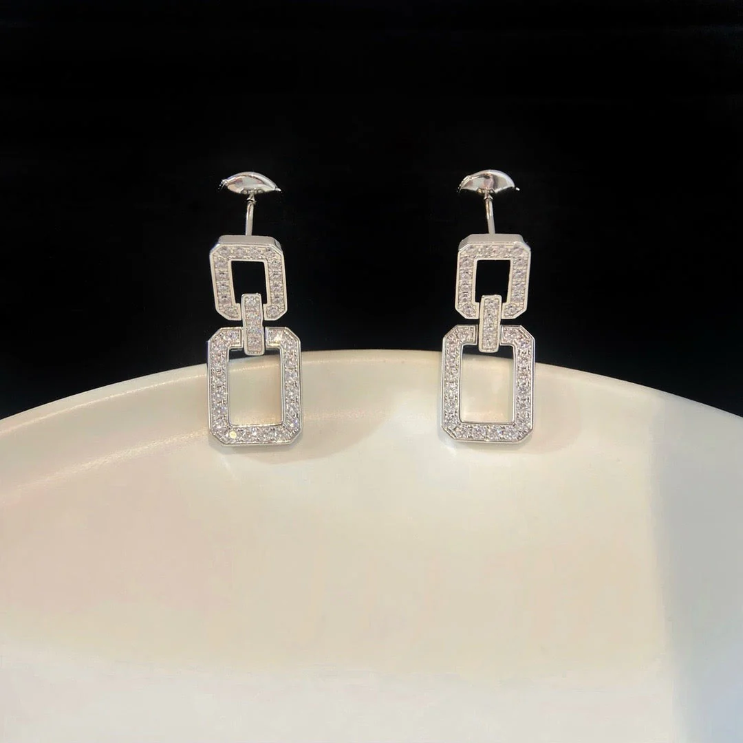 [CH]LINKS MEDIUM EARRINGS DIAMOND