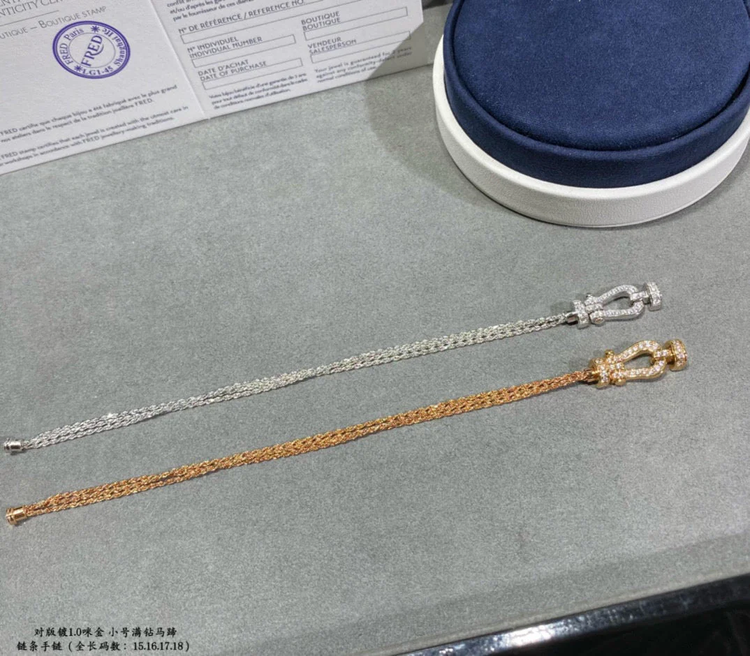 [FE]FORCE SMALL HORSESHOE  DIAMOND CHAIN ROPE BRACELET