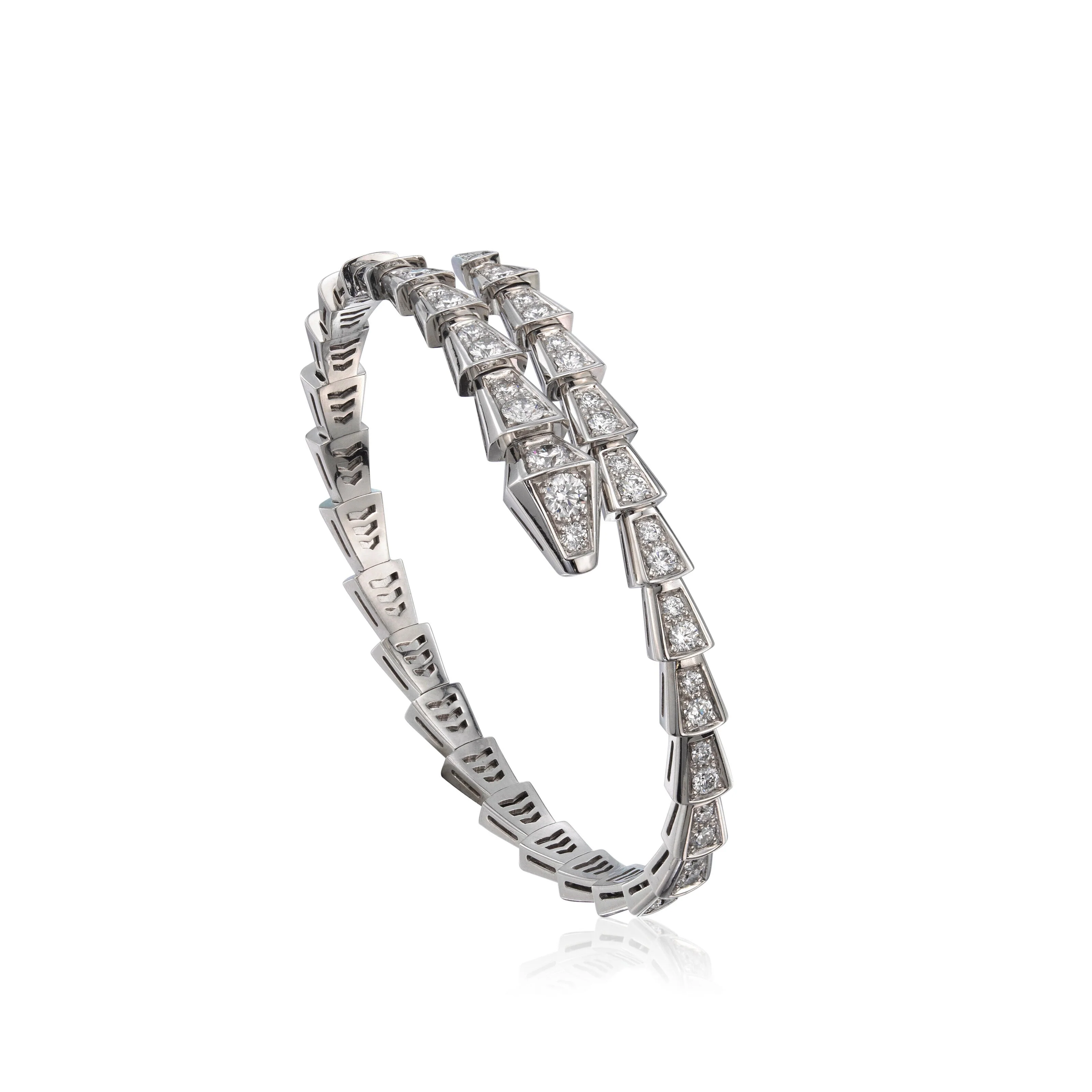 [BV]SERPENTI BRACELET 6MM SILVER DIAMOND
