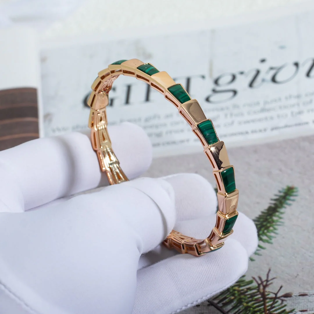 [BV]SERPENTI BRACELET PINK GOLD MALACHITE