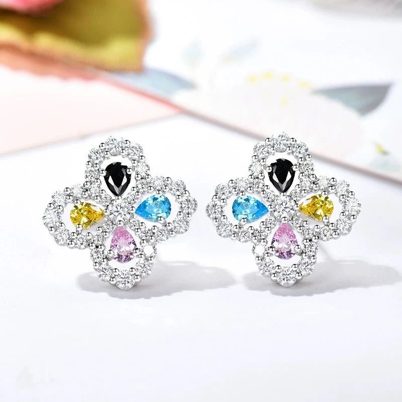 [VA]LOOP EARRINGS FULL MOTIF DIAMOND 16MM SILVE
