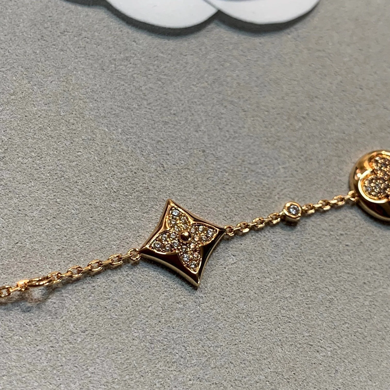 [Loui]STAR AND SUN 4 MOTIFS GOLD DIAMONDS BRACELET