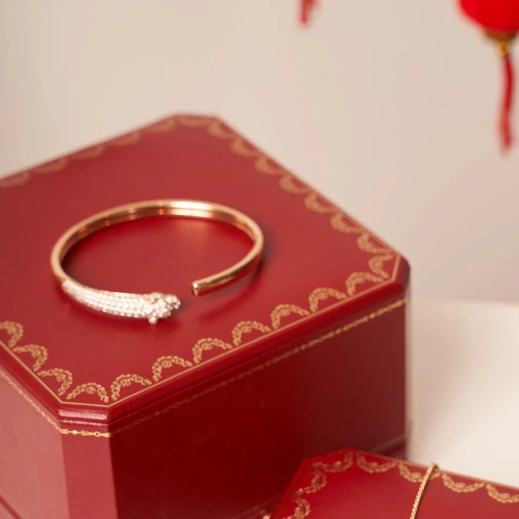 [CT]PANTHERE ROSE GOLD DIAMOND OPEN BRACELET