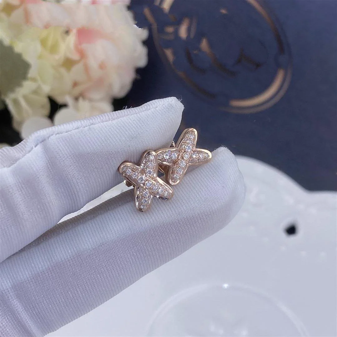[CH]JEUX DE PINK GOLD DIAMOND EARRINGS