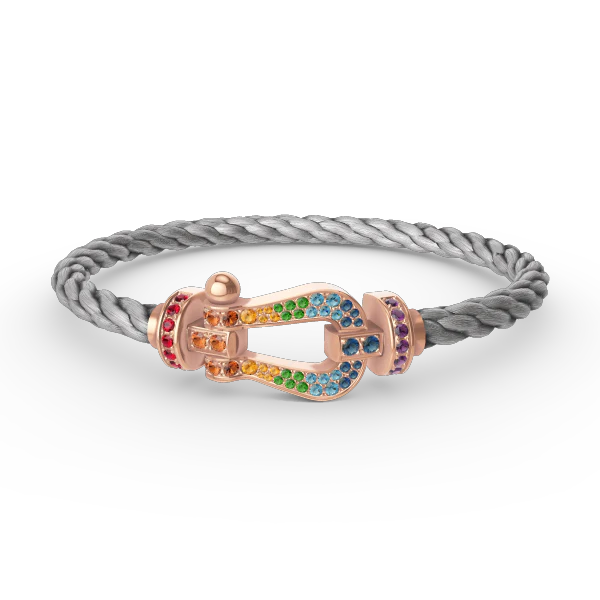 [FE]FORCE LARGE HORSESHOE  COLORED DIAMOND BRACELET ROSE GOLD