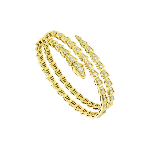 [BV]SERPENTI BRACELET GOLD DIAMOND DOUBLE ROW