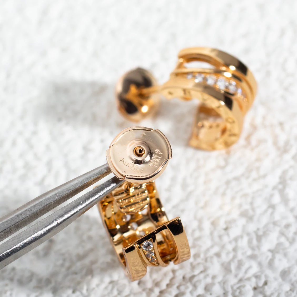 [BV]ZERO 1 PINK GOLD DIAMONDS EARRINGS