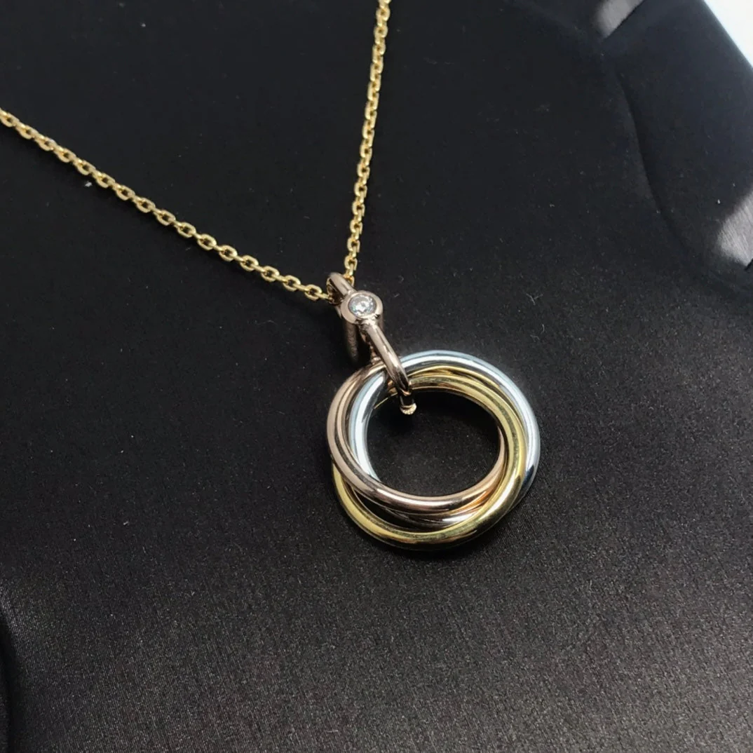 [CT]TRINITY SILVER GOLD PINK GOLD NECKLACE