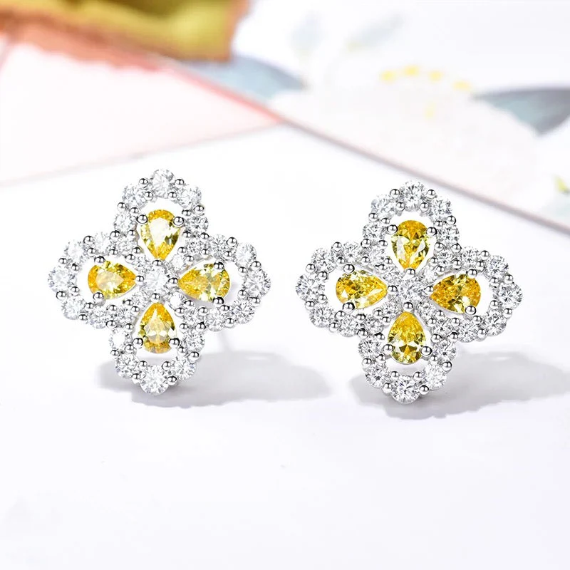[VA]LOOP EARRINGS FULL MOTIF DIAMOND 16MM SILVE