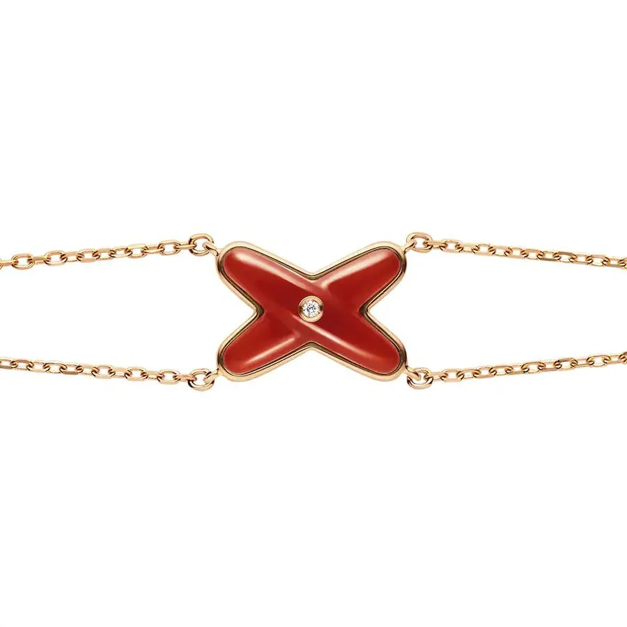 [CH]JEUX BRACELET CARNELIAN PINK GOLD 1 DIAMOND