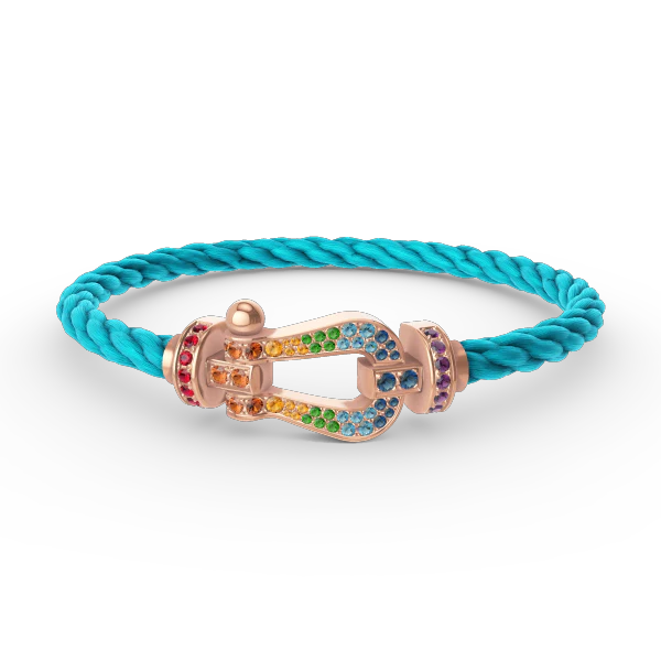 [FE]FORCE LARGE HORSESHOE  COLORED DIAMOND BRACELET ROSE GOLD